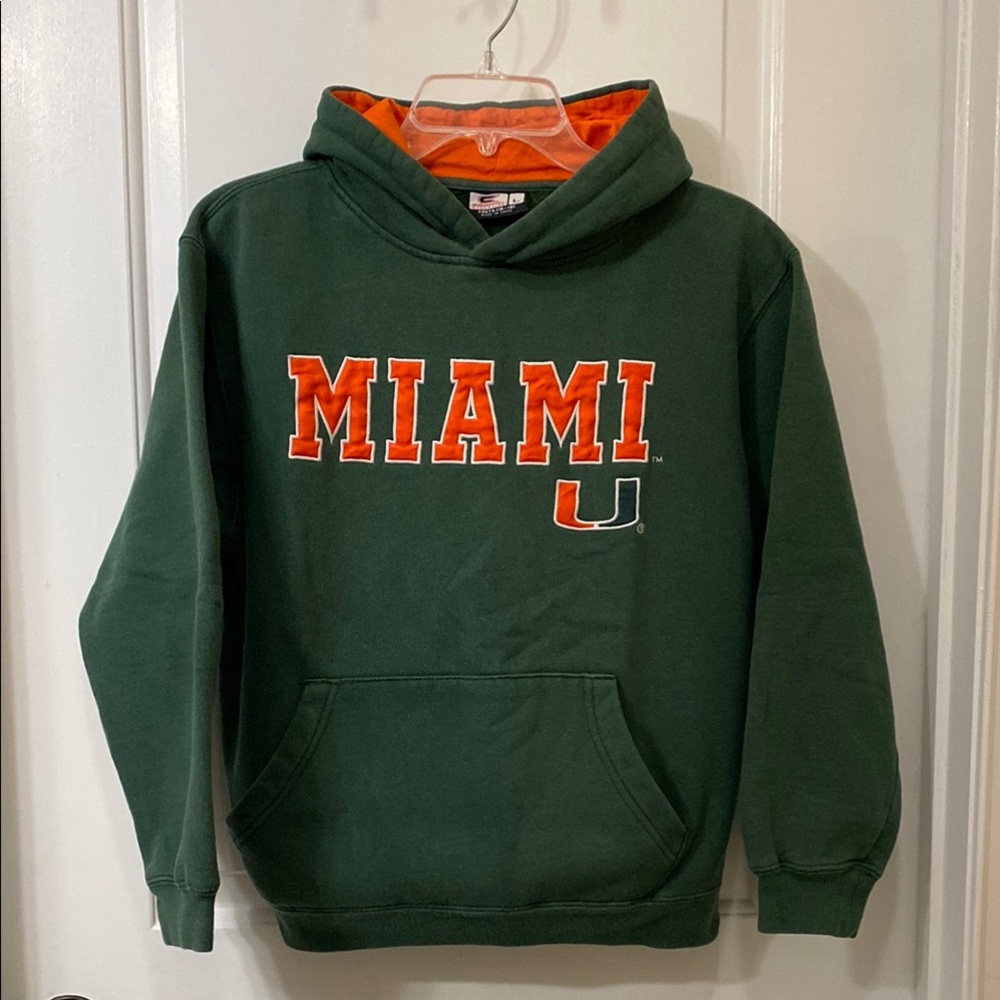 Miami Hurricanes Football Green and Orange Collegiate Style Sweater